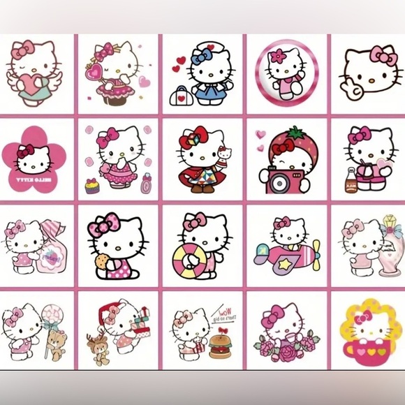 HELLO KITTY Tattoos Kawaii Coquette Girls Gift Pack Temporary Waterproof Tats 🎀 - Picture 7 of 10
